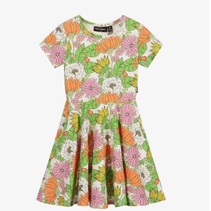Rock Your Baby Floral Dress - Green, Orange, Pink